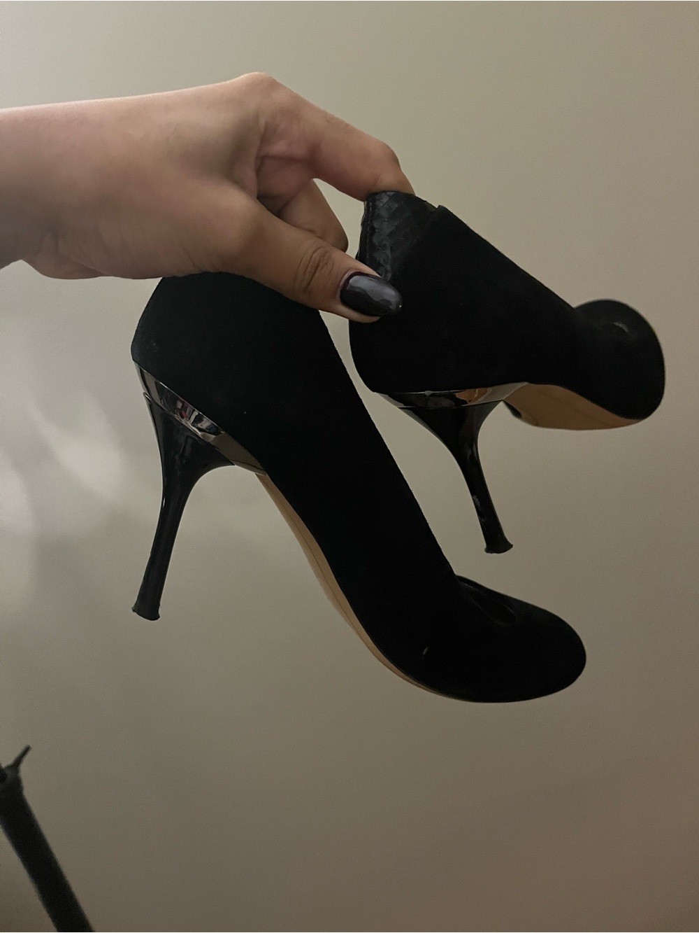Classic Black Suede Stiletto Pumps - Women's Dress Heels